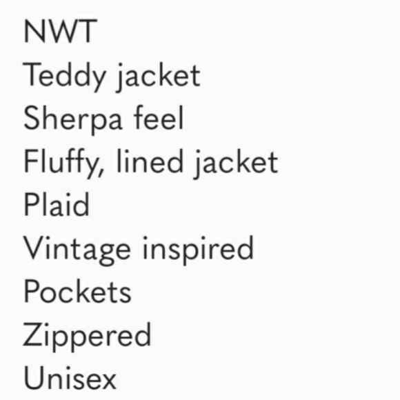 REG$50 Refuge Plaid Teddy oversized jacket, multiple sized - Picture 5 of 5